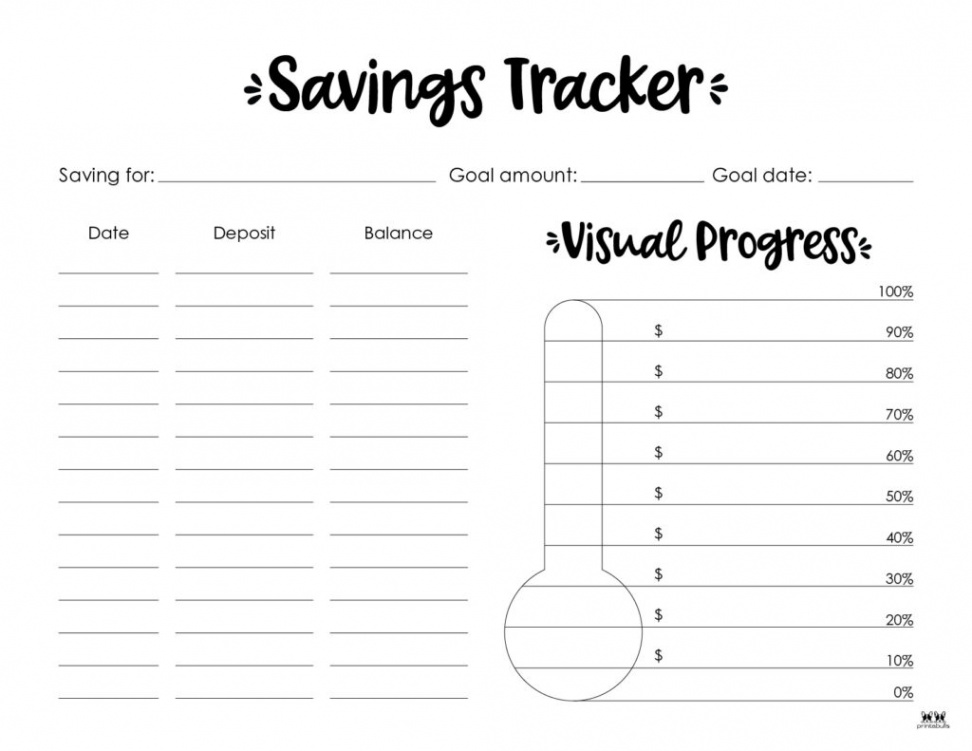 Savings Trackers -  FREE Printables  Printabulls