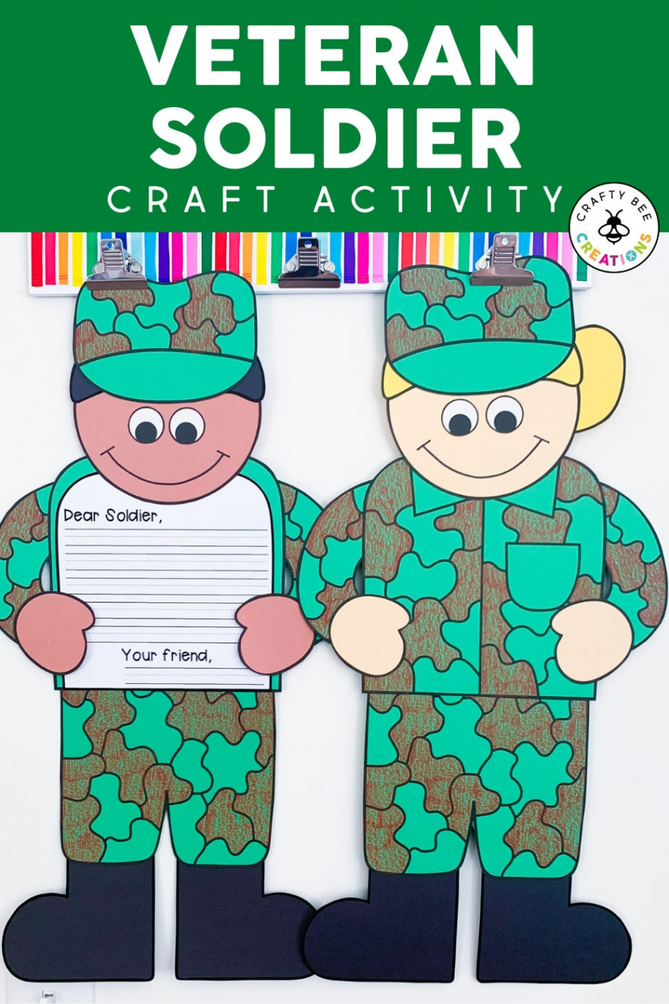 Simple Veterans Day Craft and Letter to a Soldier - Crafty Bee