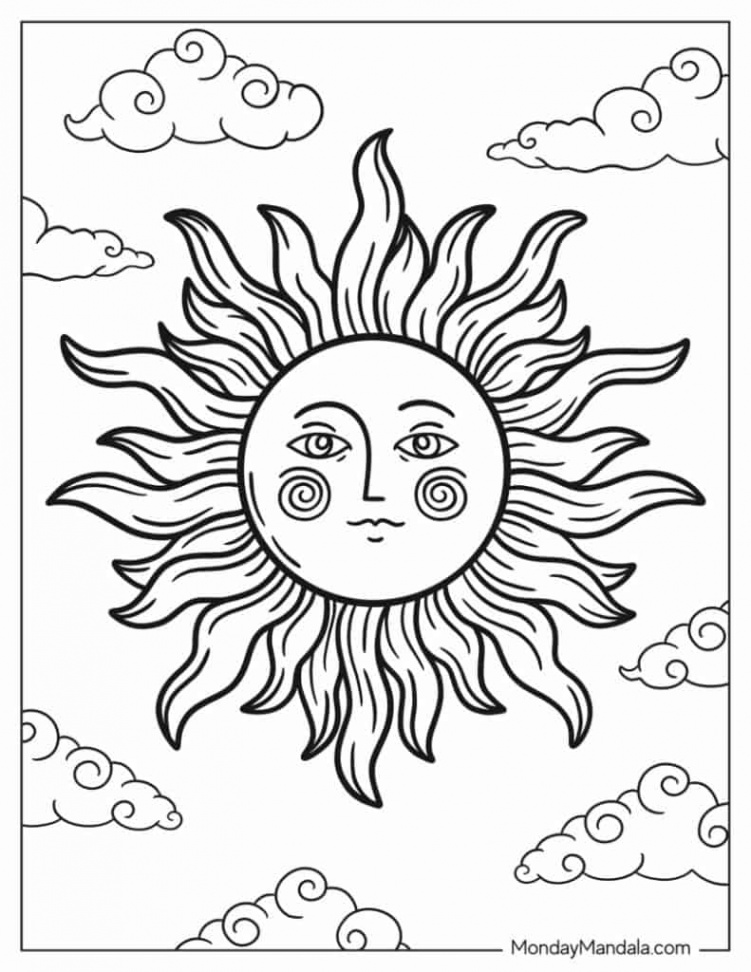 Sun Coloring Pages (Free PDF Printables)