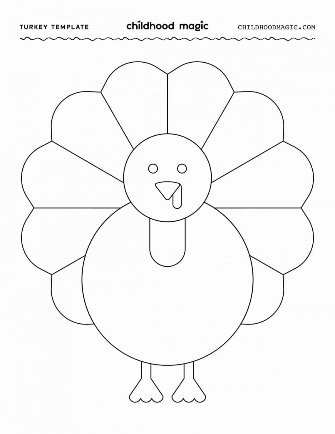 Turkey Template - Free Printable - Childhood Magic