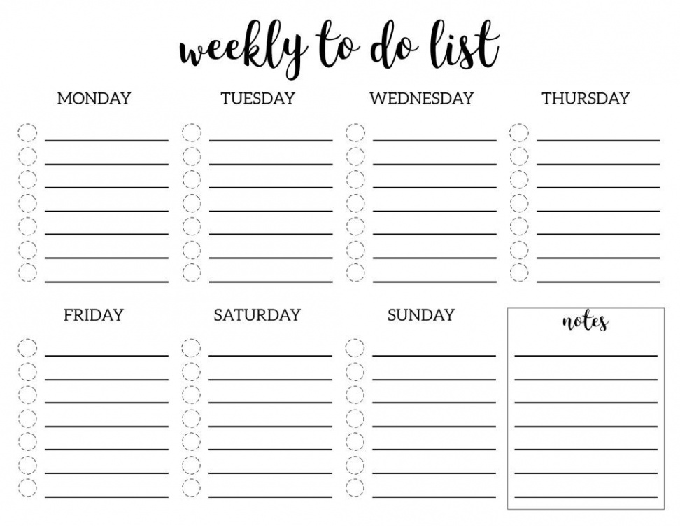 Weekly To Do List Printable Checklist Template - Paper Trail