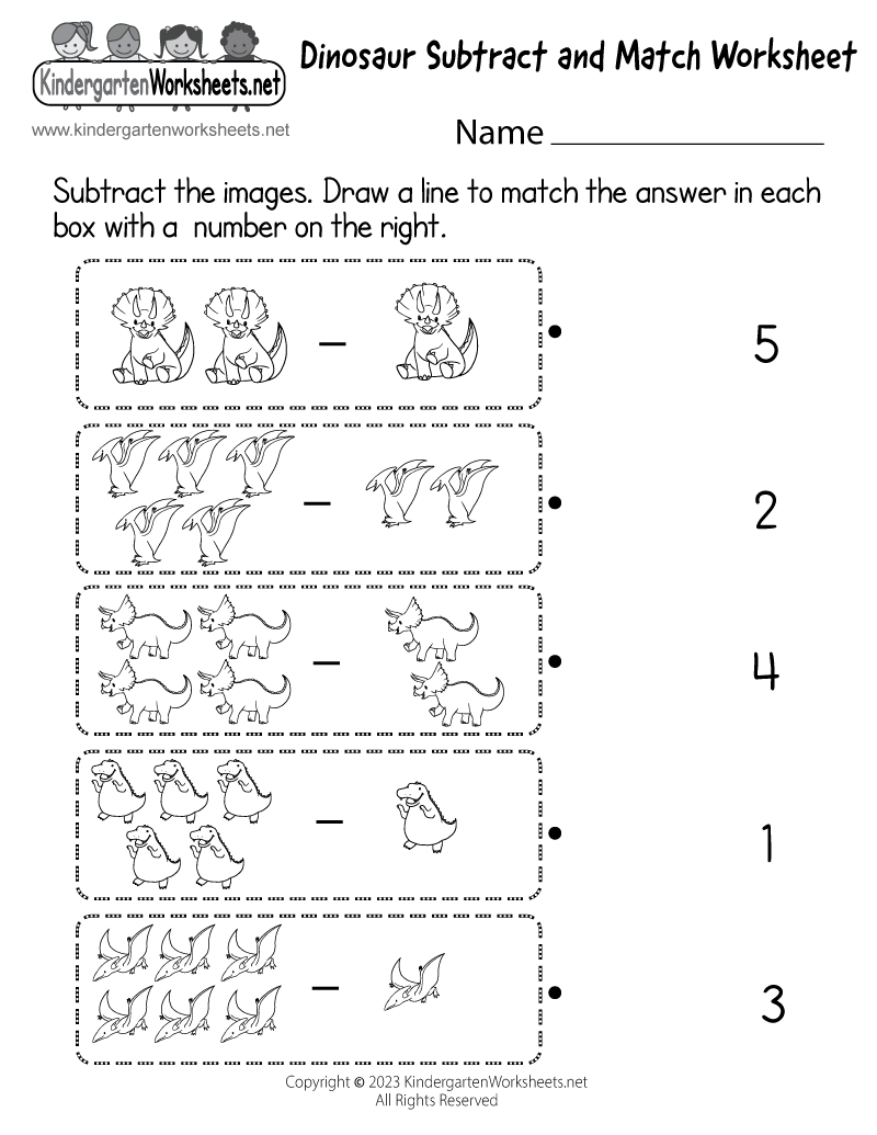 90 Subtraction For Kindergarten Worksheets 7