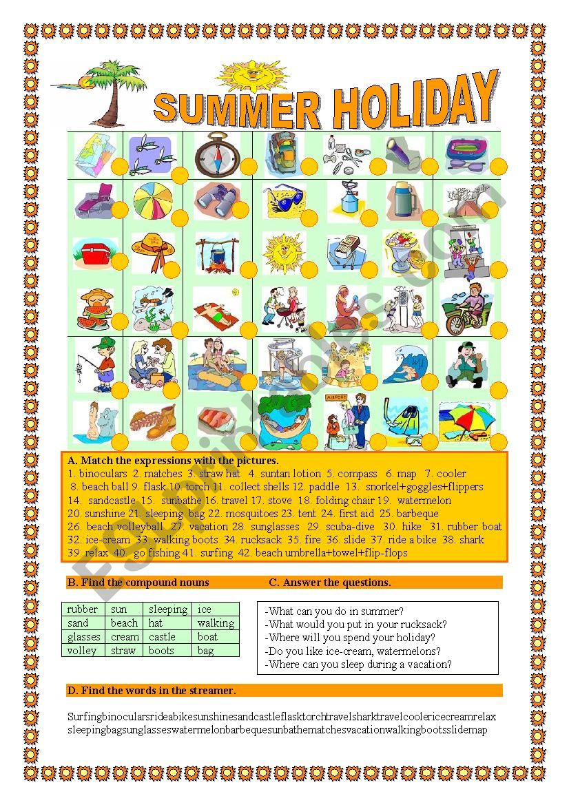 Best 45 Summer Holiday Worksheets For Preschool Ideas 44