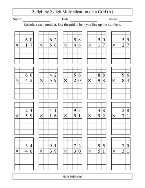 2 Digit Multiplication Worksheets For Grade 3