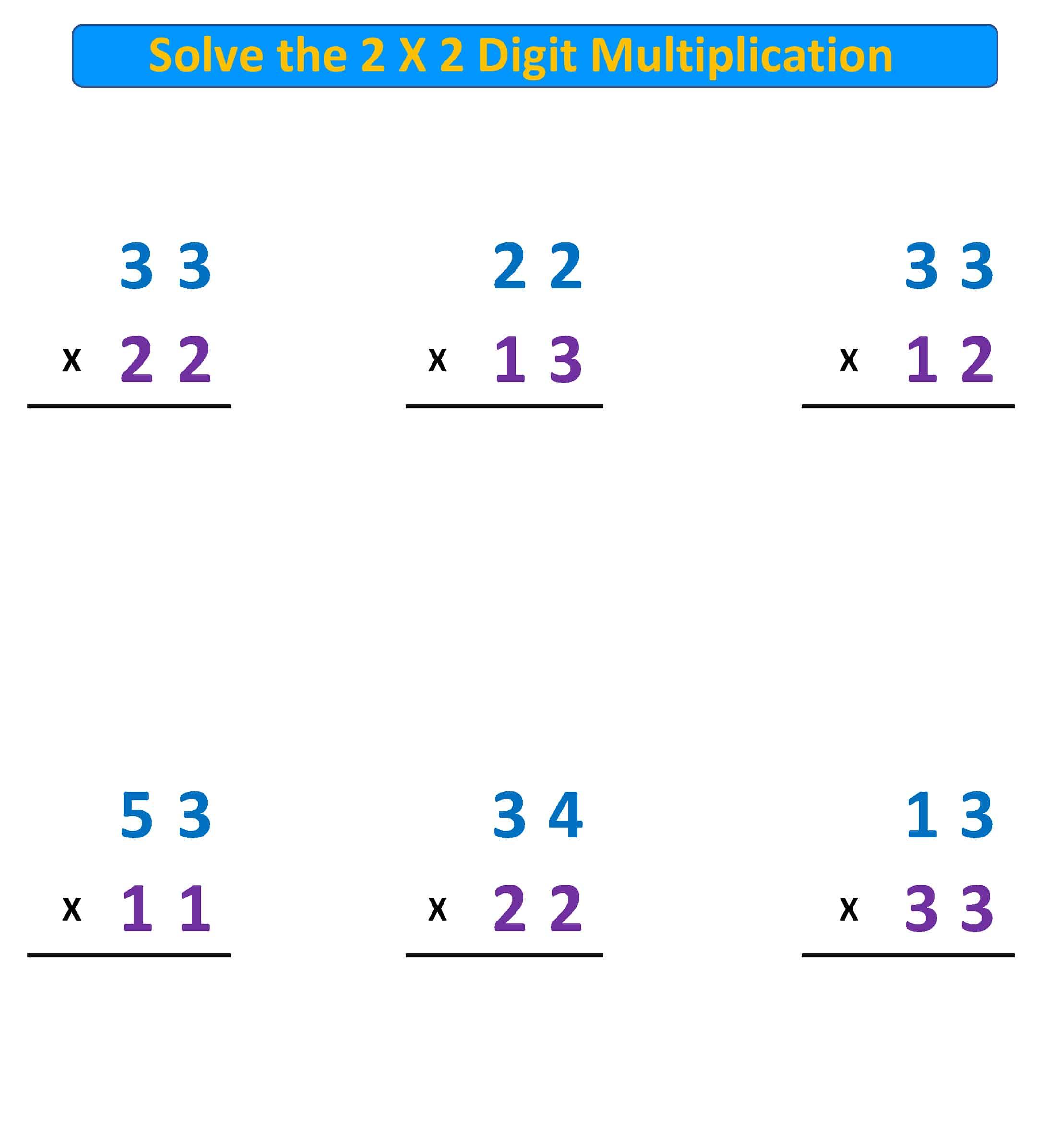 Multiplication Worksheets 2-Digit By 3 Digit