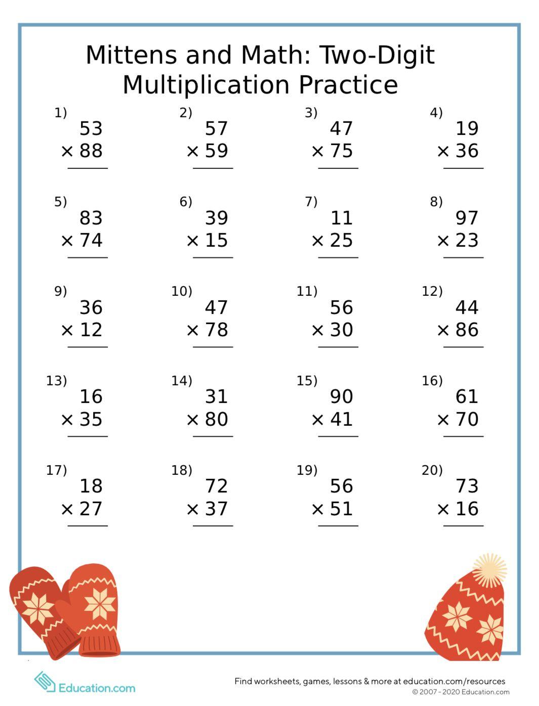 Multiply 2 Digit Numbers