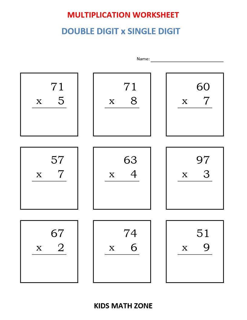 Multiplying 2 Digit Factors Worksheet