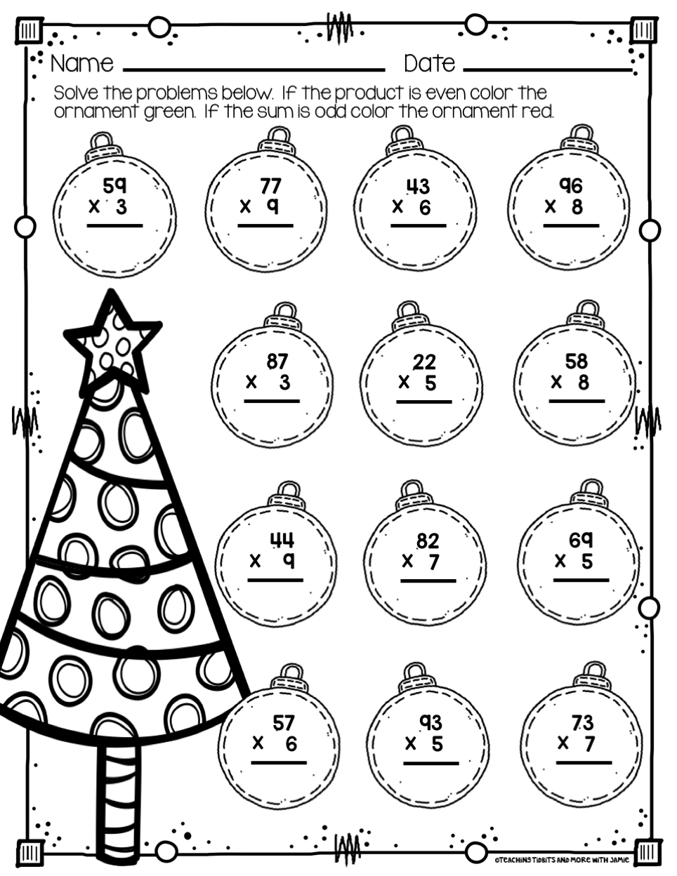 20 4Th Grade Math Worksheets Christmas Free