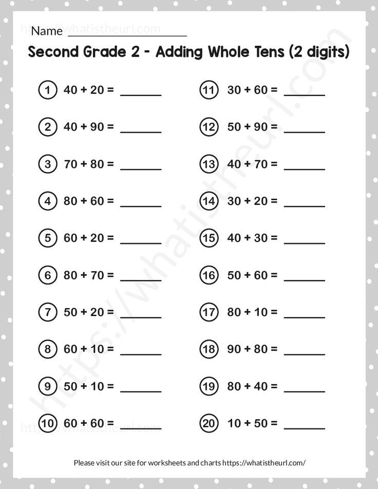 20 Addition For 2Nd Grade Worksheets Free