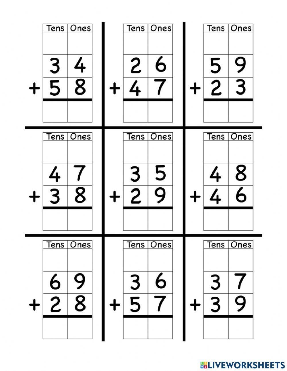 20 Addition For 2Nd Grade Worksheets Free