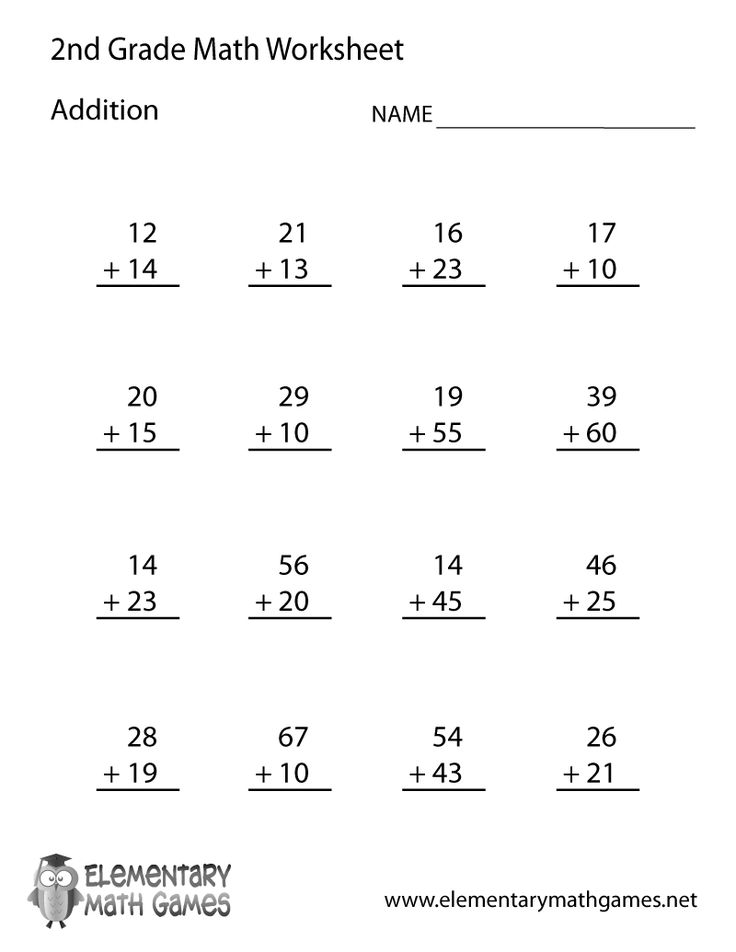 20 Addition For 2Nd Grade Worksheets Pdf