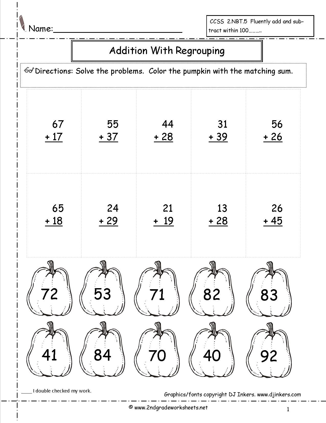 20 Addition For 2Nd Grade Worksheets Pdf