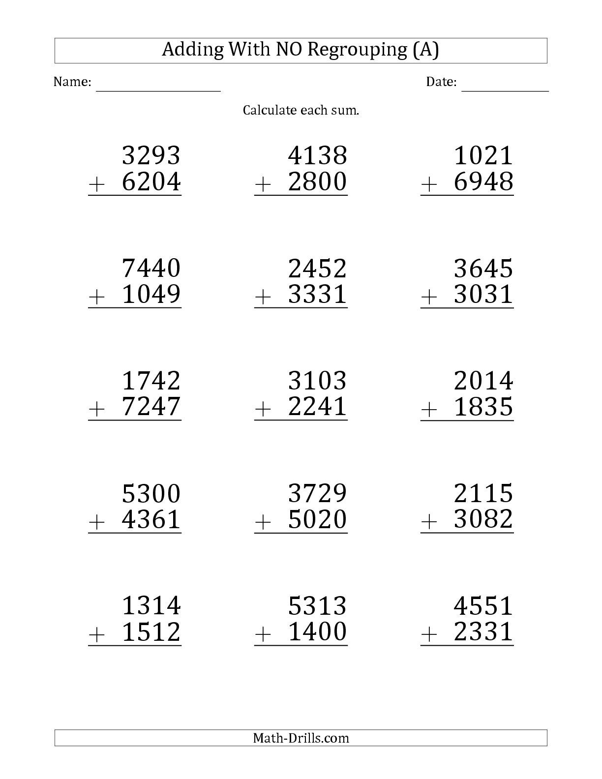 20 Addition Without Regrouping Worksheets For Grade 1 Free