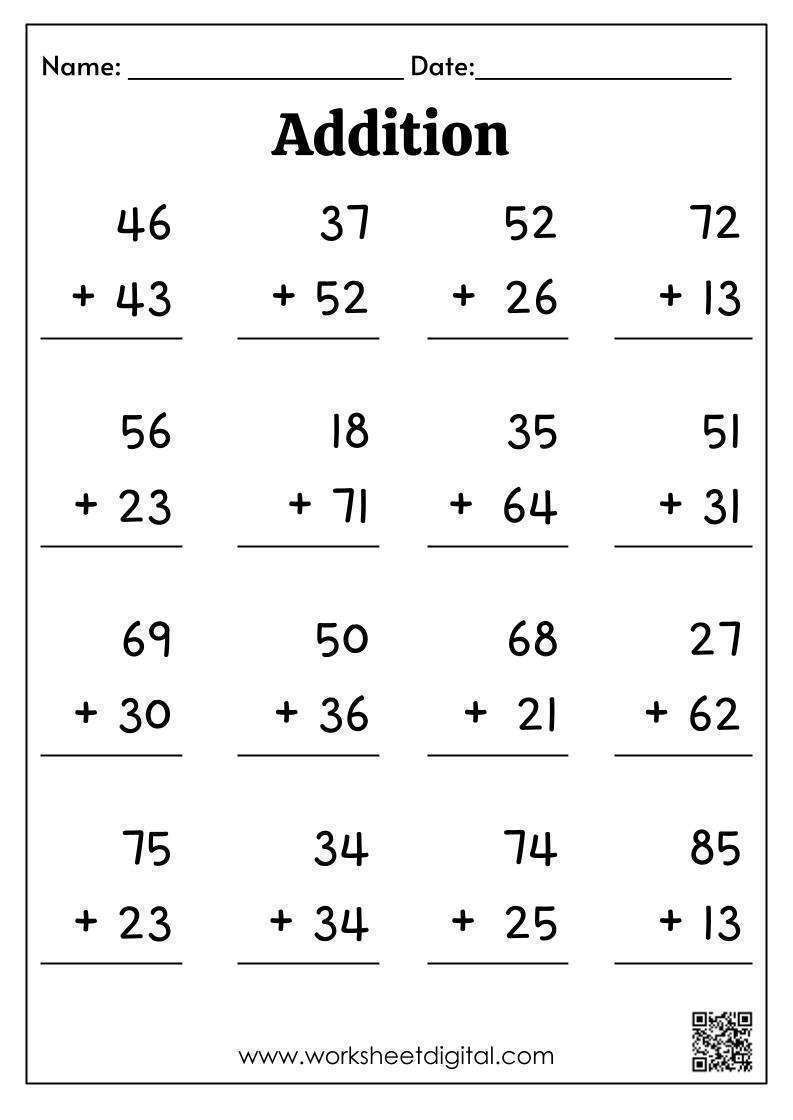 20 Addition Without Regrouping Worksheets For Grade 1 Free