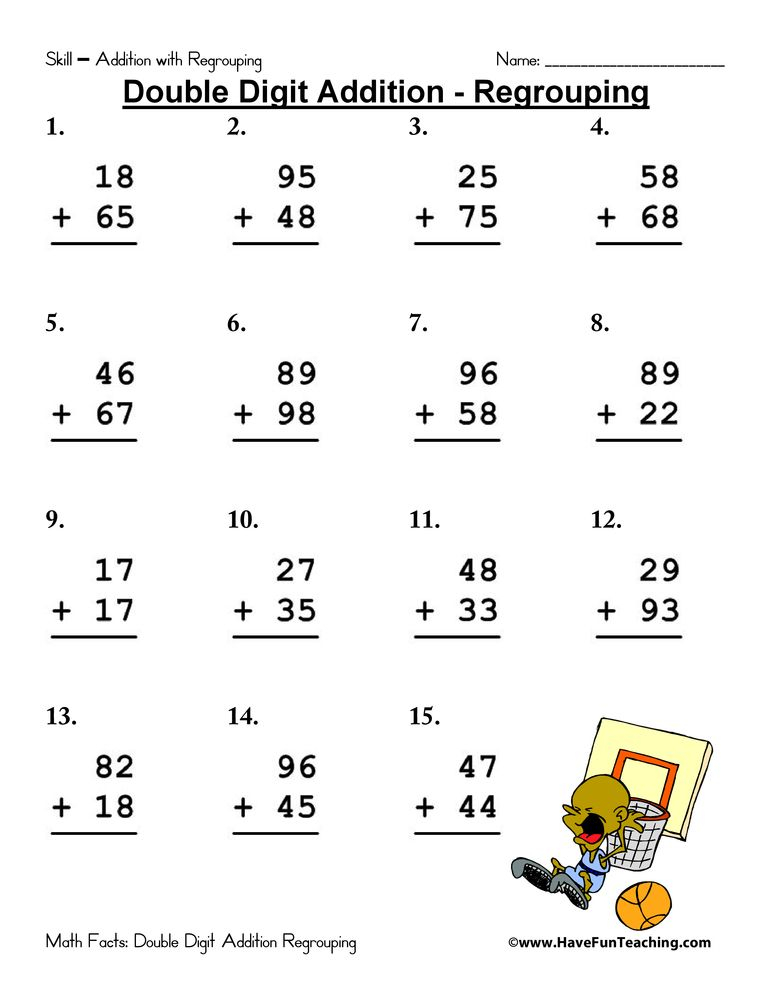 20 Addition Without Regrouping Worksheets For Grade 1 Free