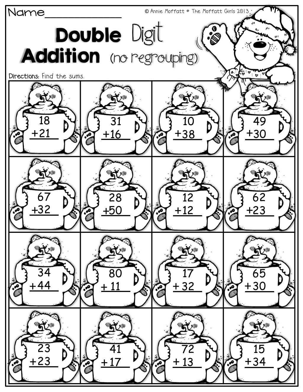 20 Addition Without Regrouping Worksheets For Grade 1 Pdf