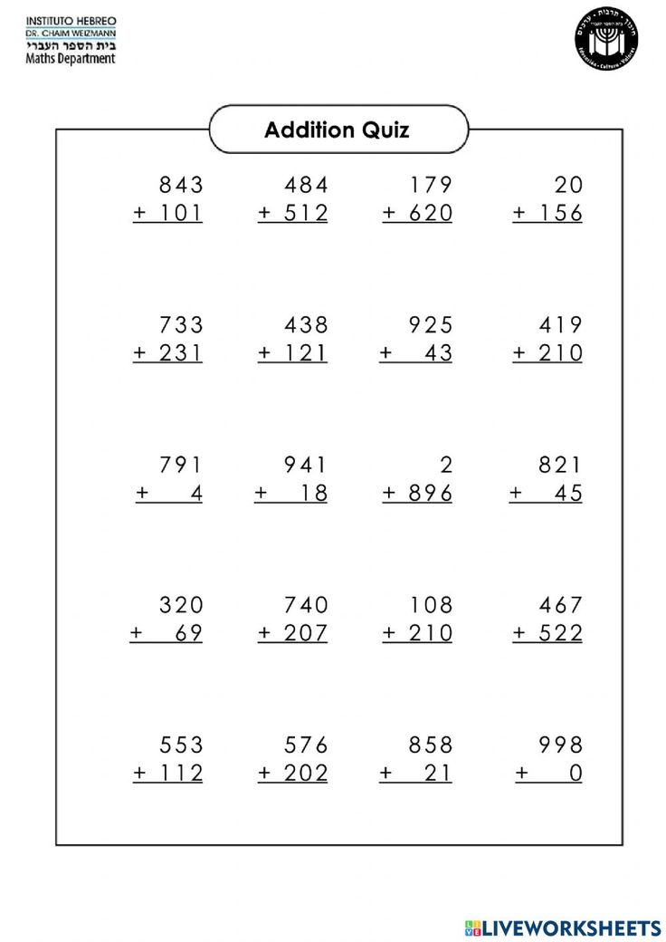 20 Addition Without Regrouping Worksheets For Grade 1 Pdf