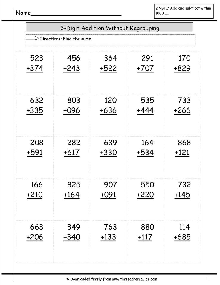 20 Addition Without Regrouping Worksheets For Grade 1 Pdf