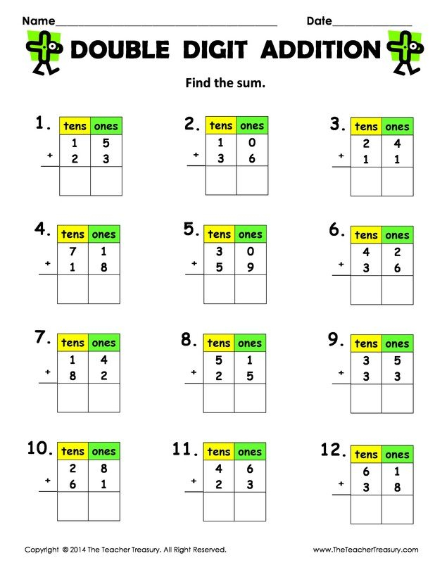 20 Addition Without Regrouping Worksheets For Grade 1 Pdf