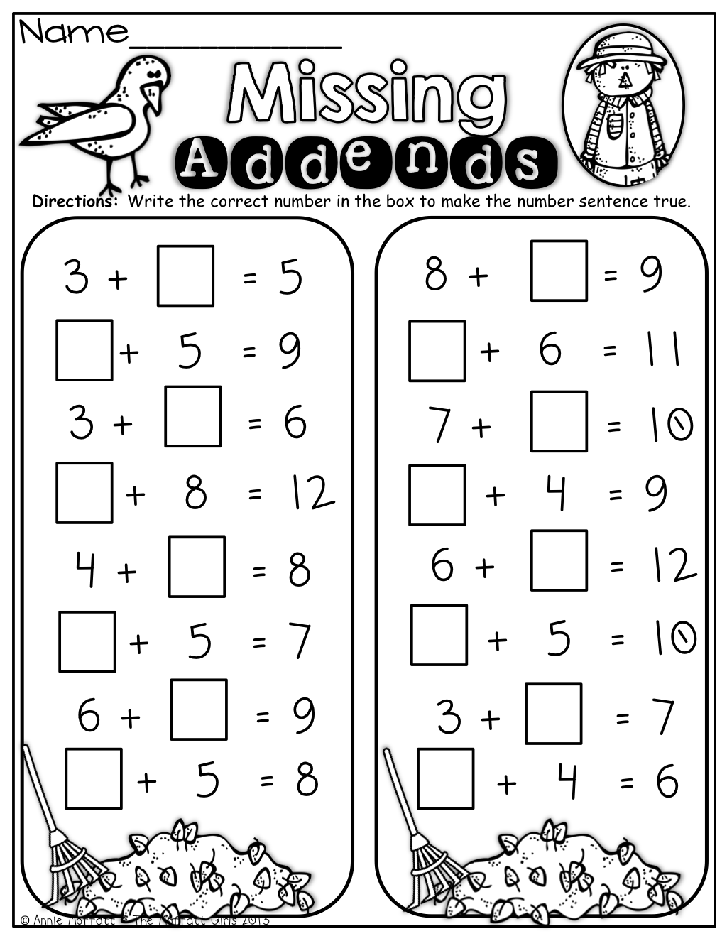 20 Addition Worksheets Grade 1 Missing Free