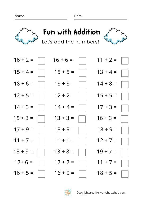 20 Addition Worksheets Grade 1 Missing Pdf