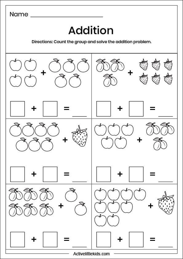 20 Addition Worksheets Kindergarten 2 Free