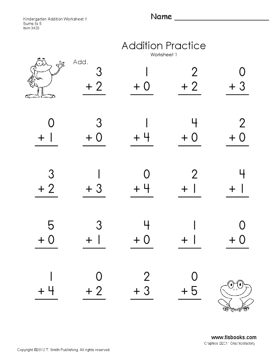 20 Addition Worksheets Kindergarten 2 Free