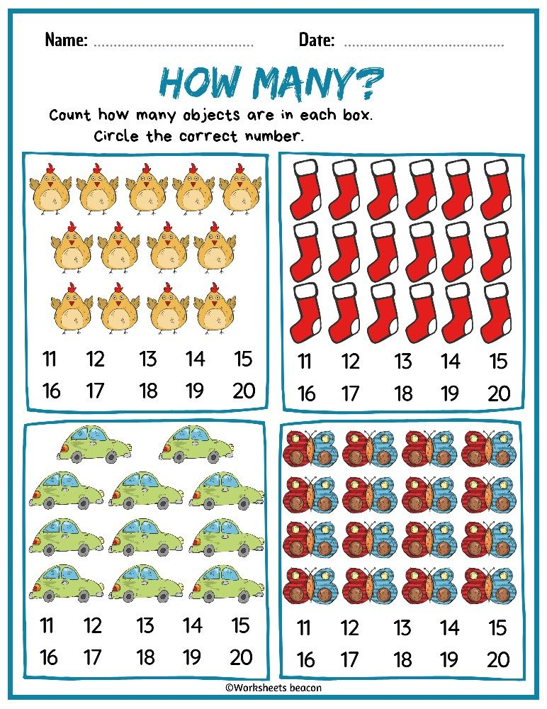 20 Counting And Circle Worksheet Pdf