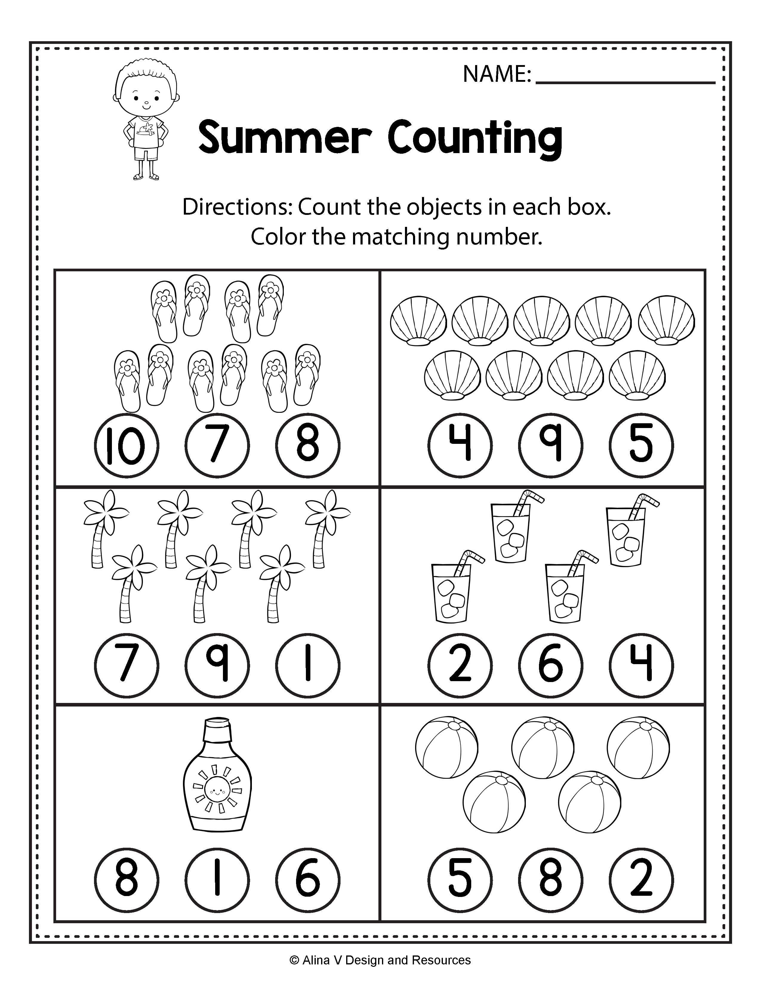 20 Counting Objects Worksheets For Kindergarten Free