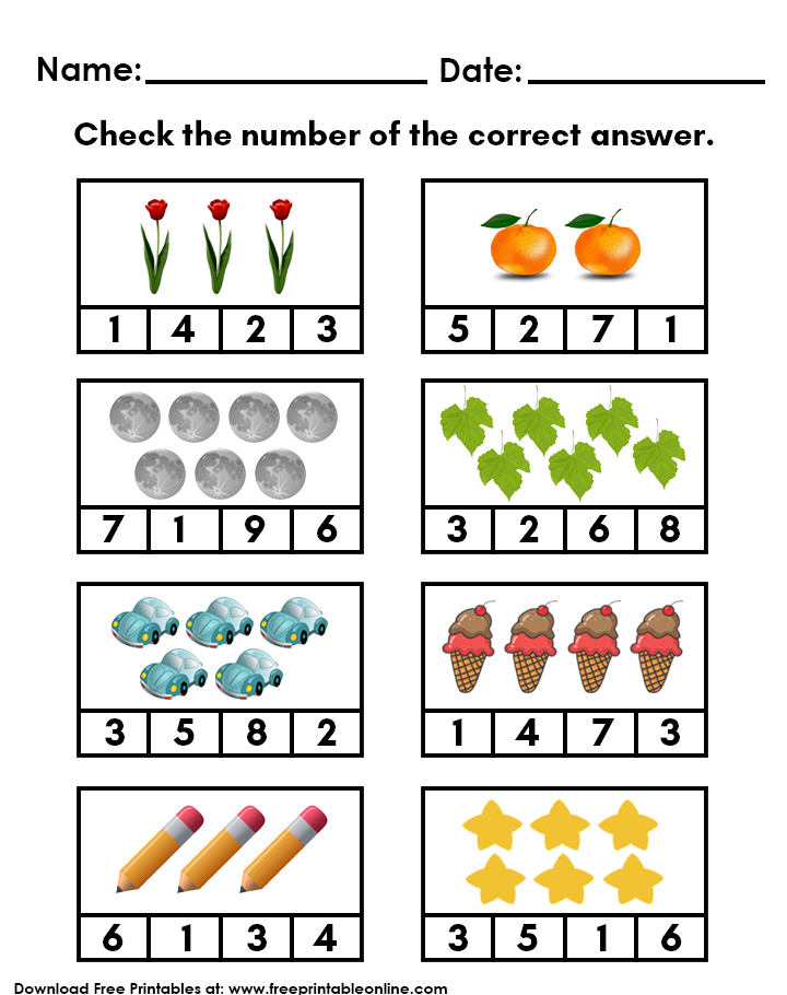 20 Counting Objects Worksheets For Kindergarten Free