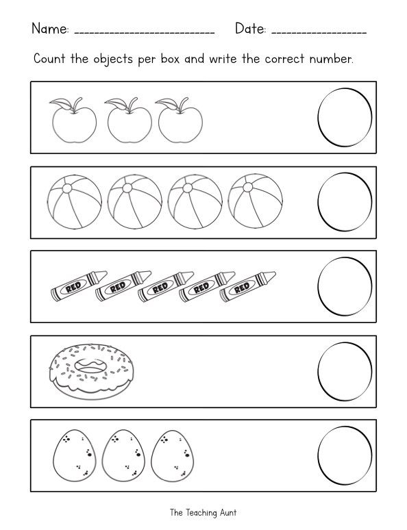 20 Counting Objects Worksheets For Kindergarten Free