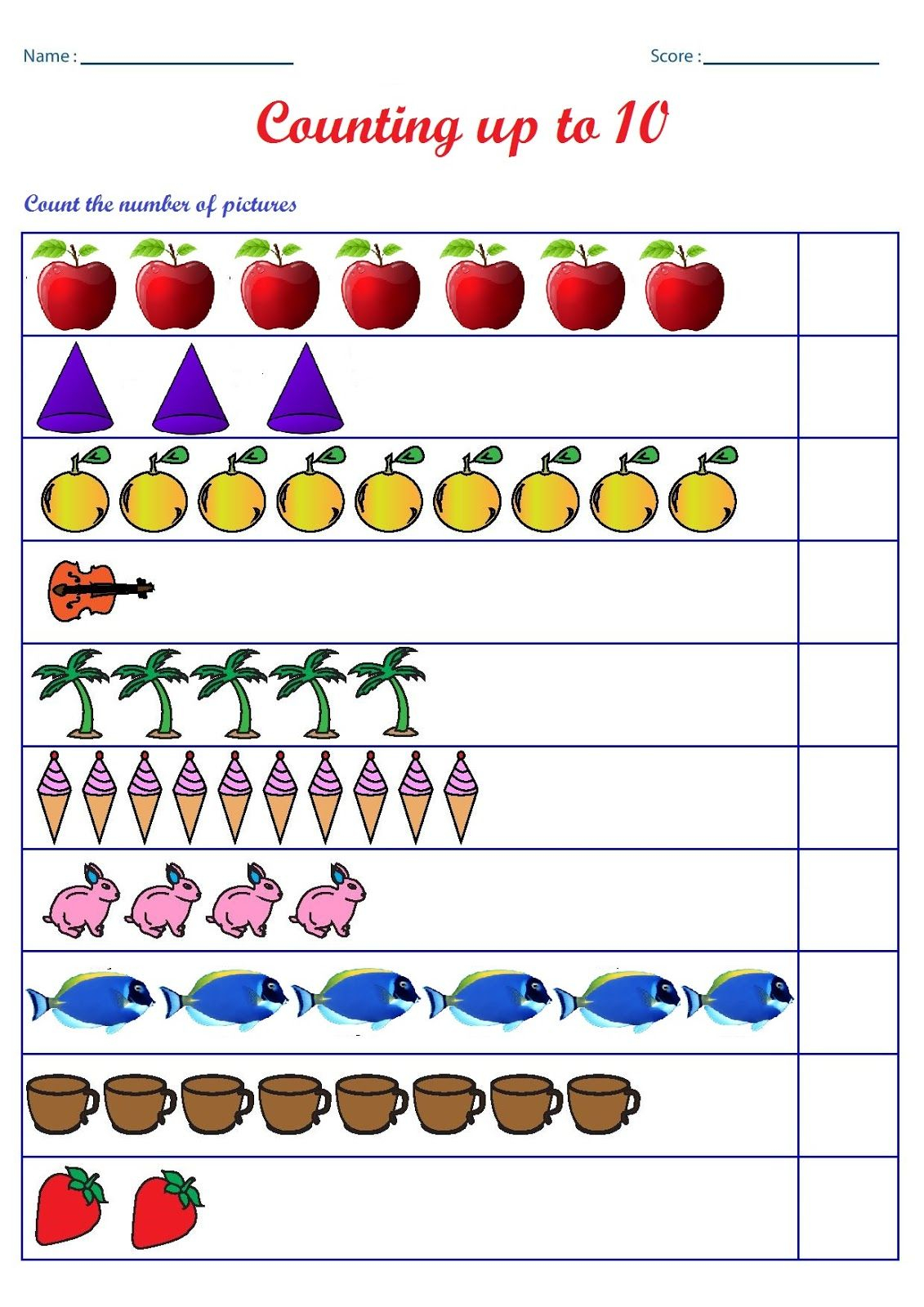 20 Counting Objects Worksheets For Kindergarten Free