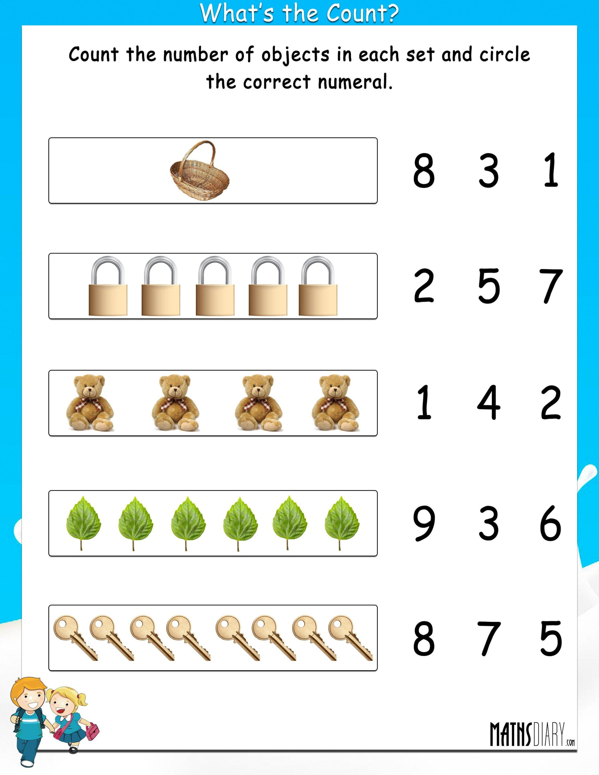 20 Counting Objects Worksheets For Kindergarten Pdf