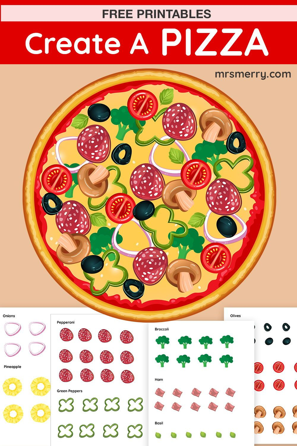 20 Cut And Paste Worksheets Pizza Free