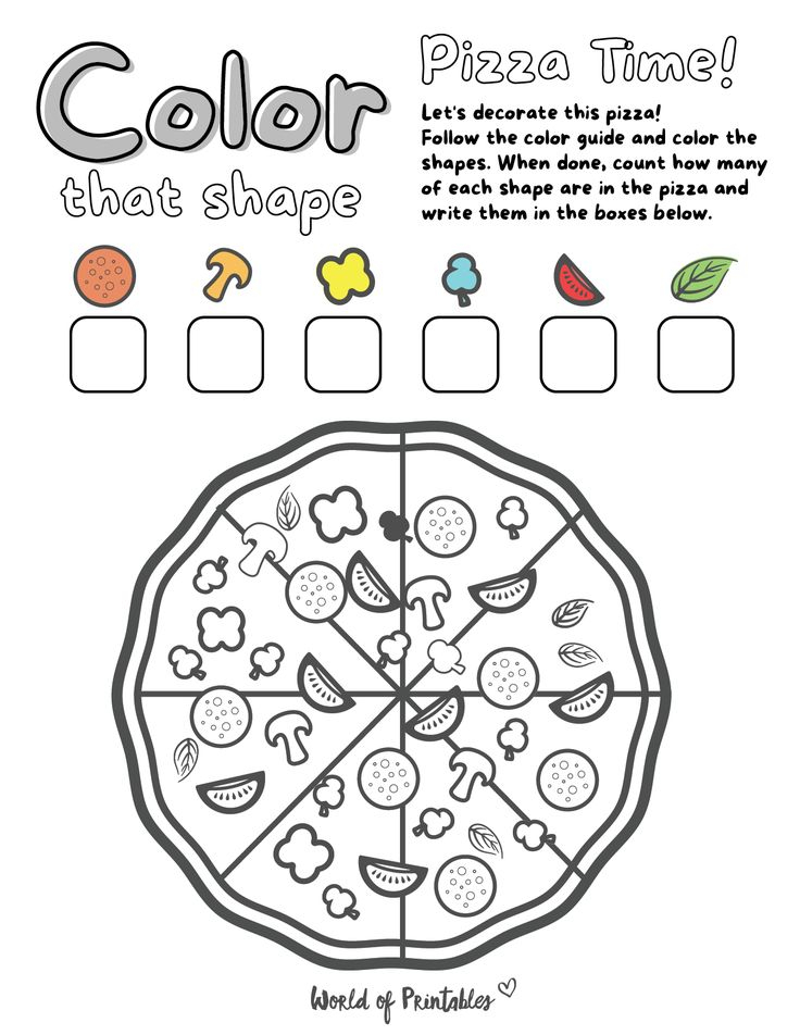 20 Cut And Paste Worksheets Pizza Free