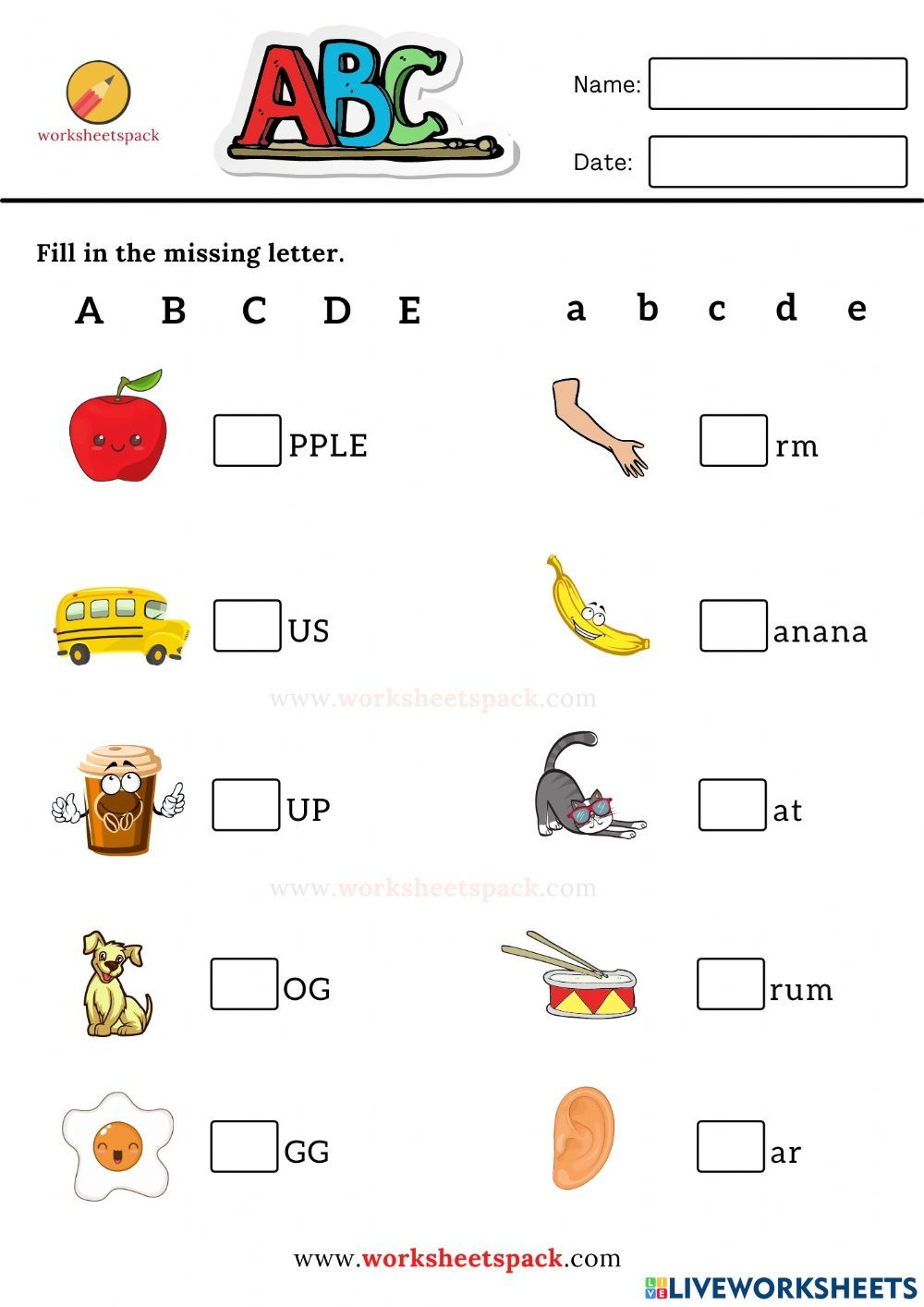 20 English Worksheets For Kindergarten Small Letters Free