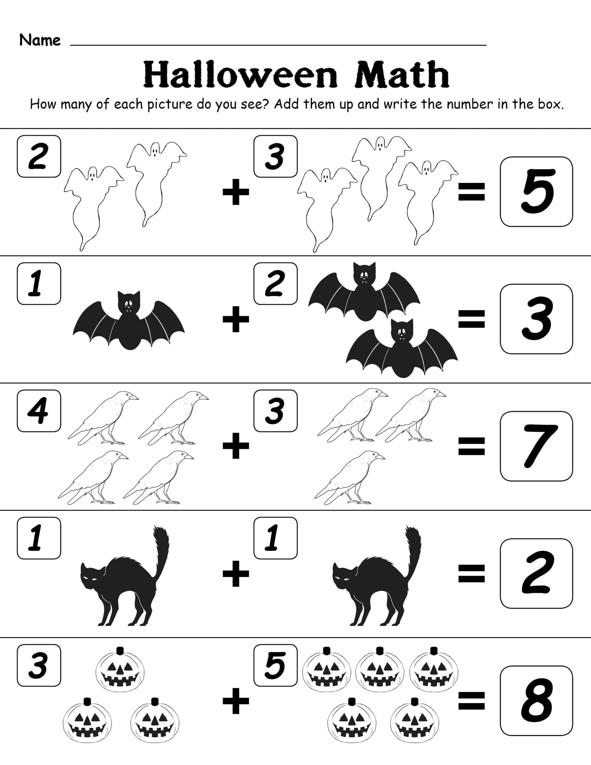 20 Halloween Math Worksheets For Preschool Free