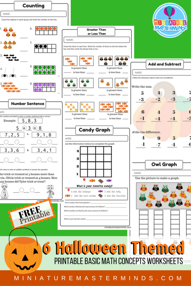 20 Halloween Math Worksheets For Preschool Free