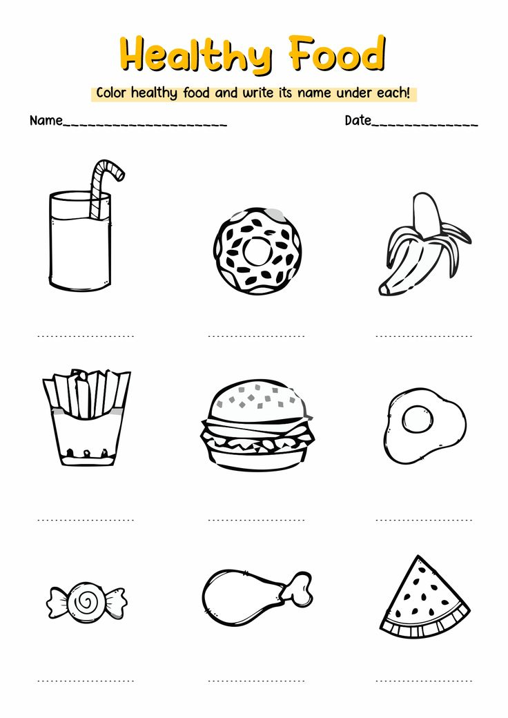 20 Healthy Food Worksheets Kindergarten Free