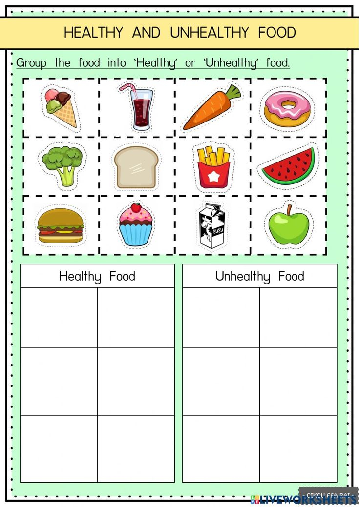 20 Healthy Food Worksheets Kindergarten Free