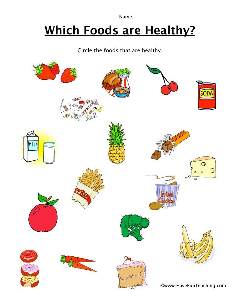 20 Healthy Food Worksheets Kindergarten Free