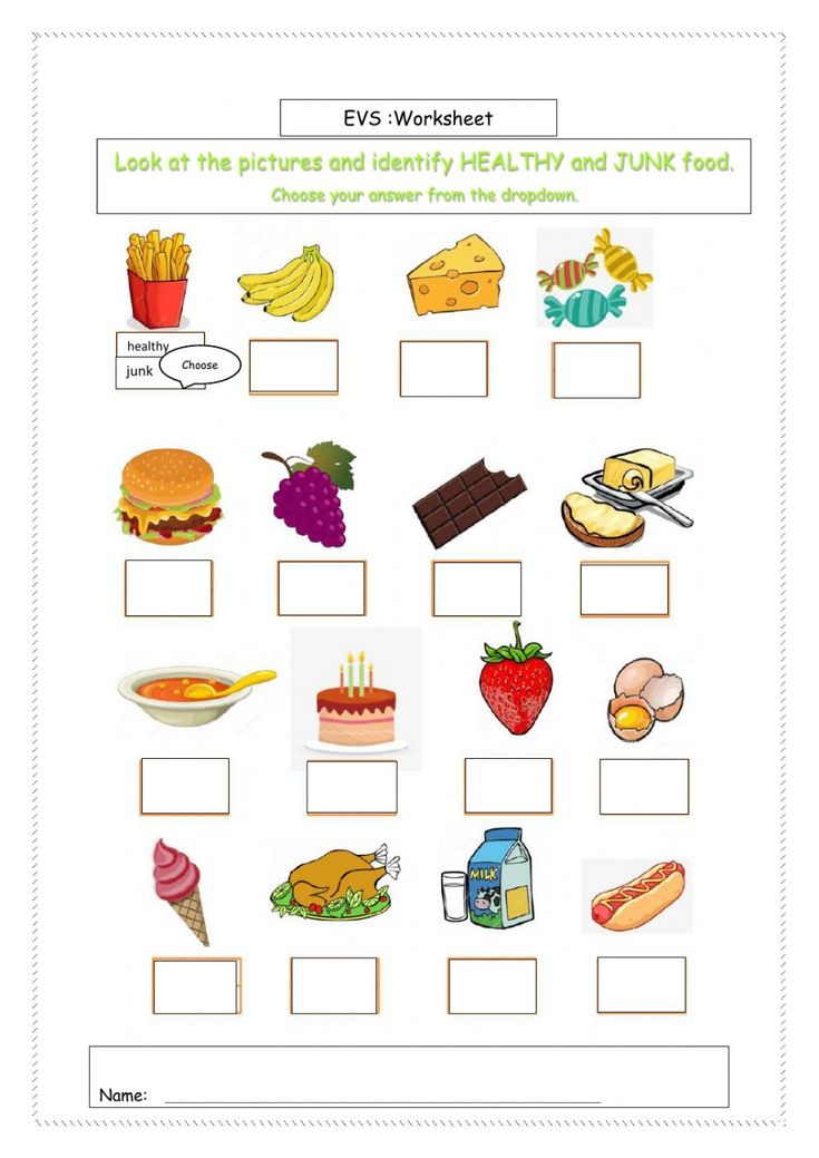 20 Healthy Food Worksheets Kindergarten Free