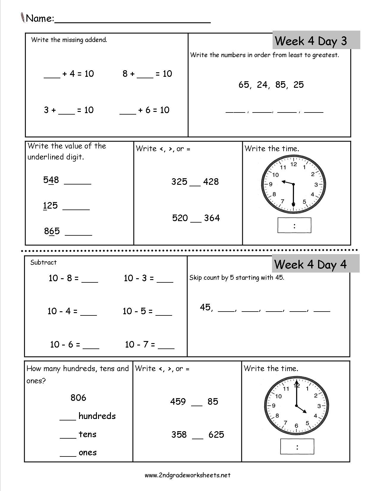 20 Kids Math Worksheets 2Nd Grade Pdf