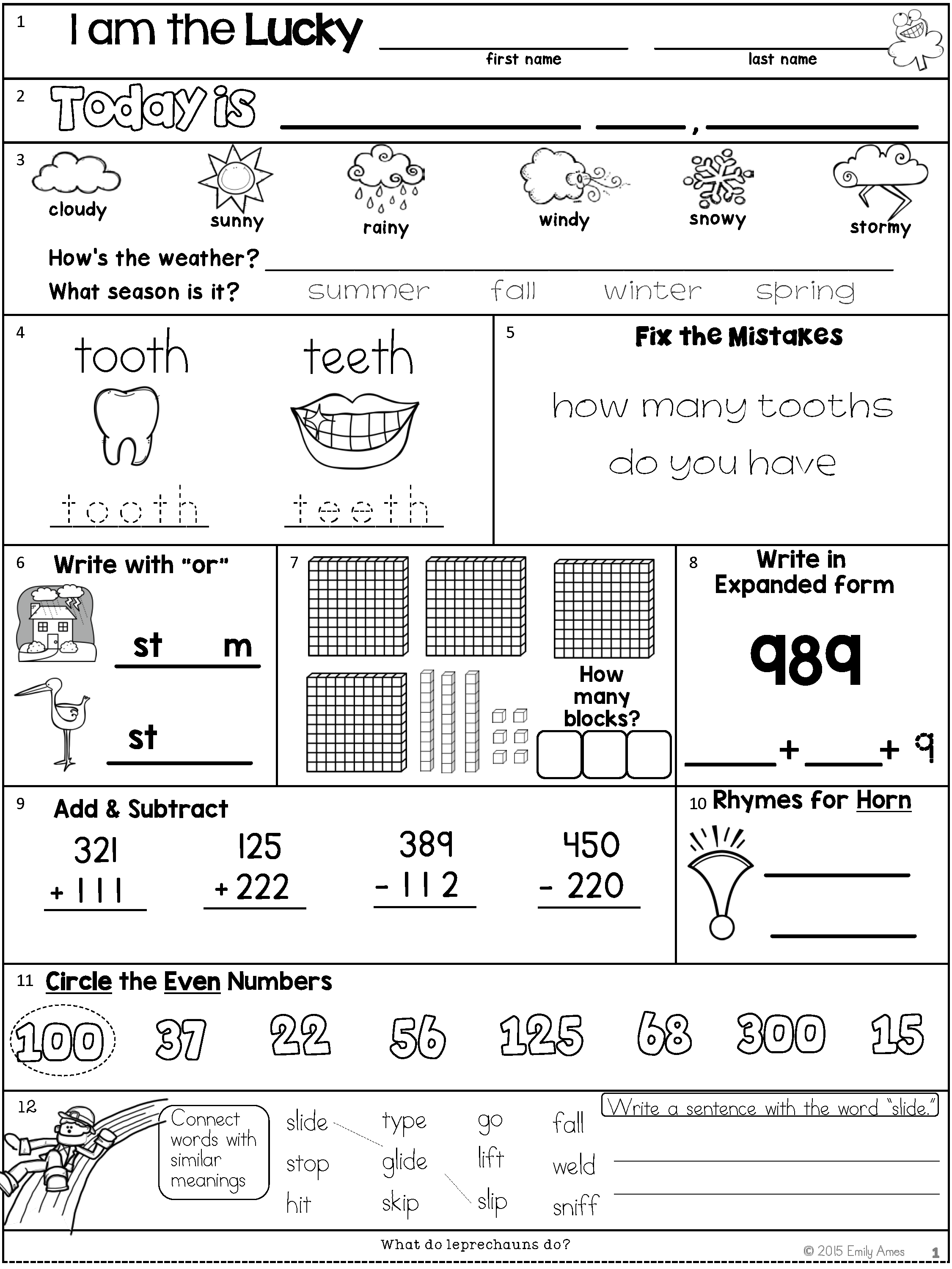 20 Kids Math Worksheets 2Nd Grade Pdf