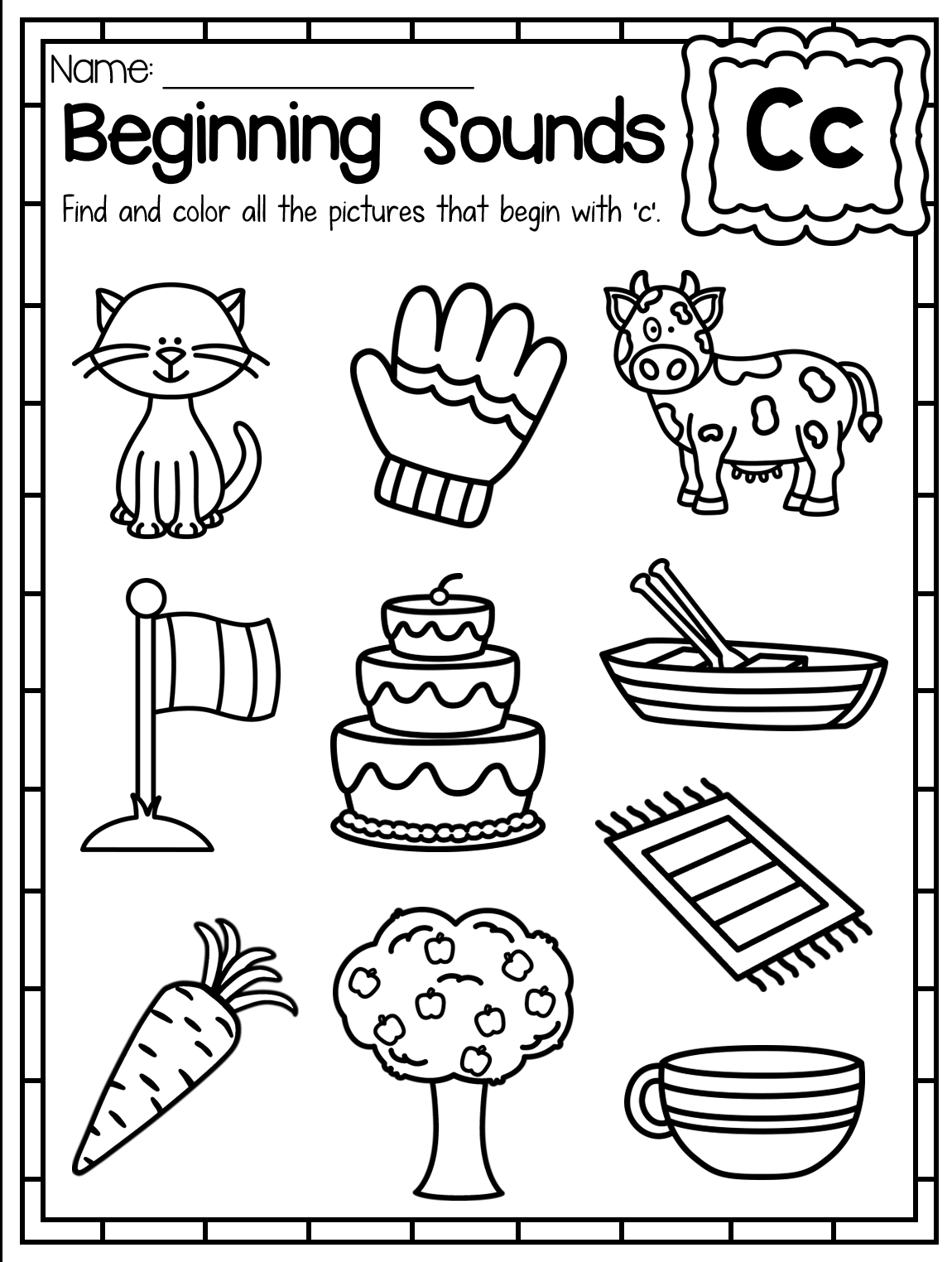 20 Kindergarten Worksheets Color By Letter Free