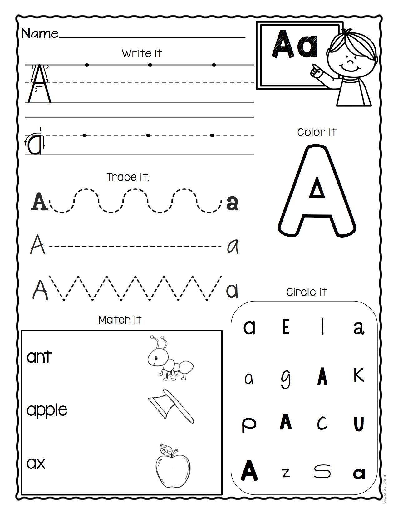 20 Kindergarten Worksheets Color By Letter Free