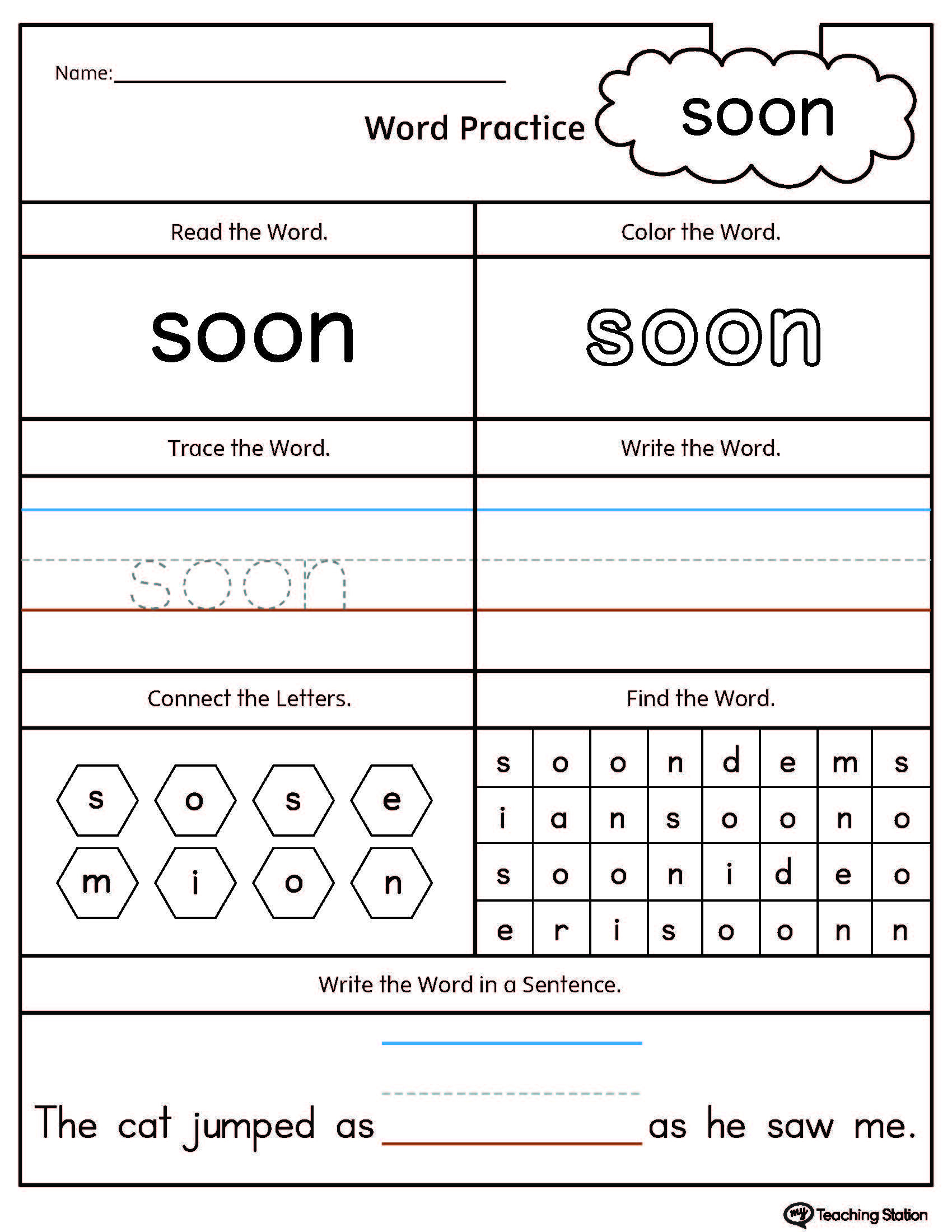 20 Kindergarten Worksheets Sight Words Sentences Free