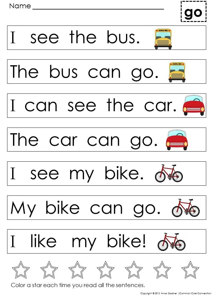 20 Kindergarten Worksheets Sight Words Sentences Free