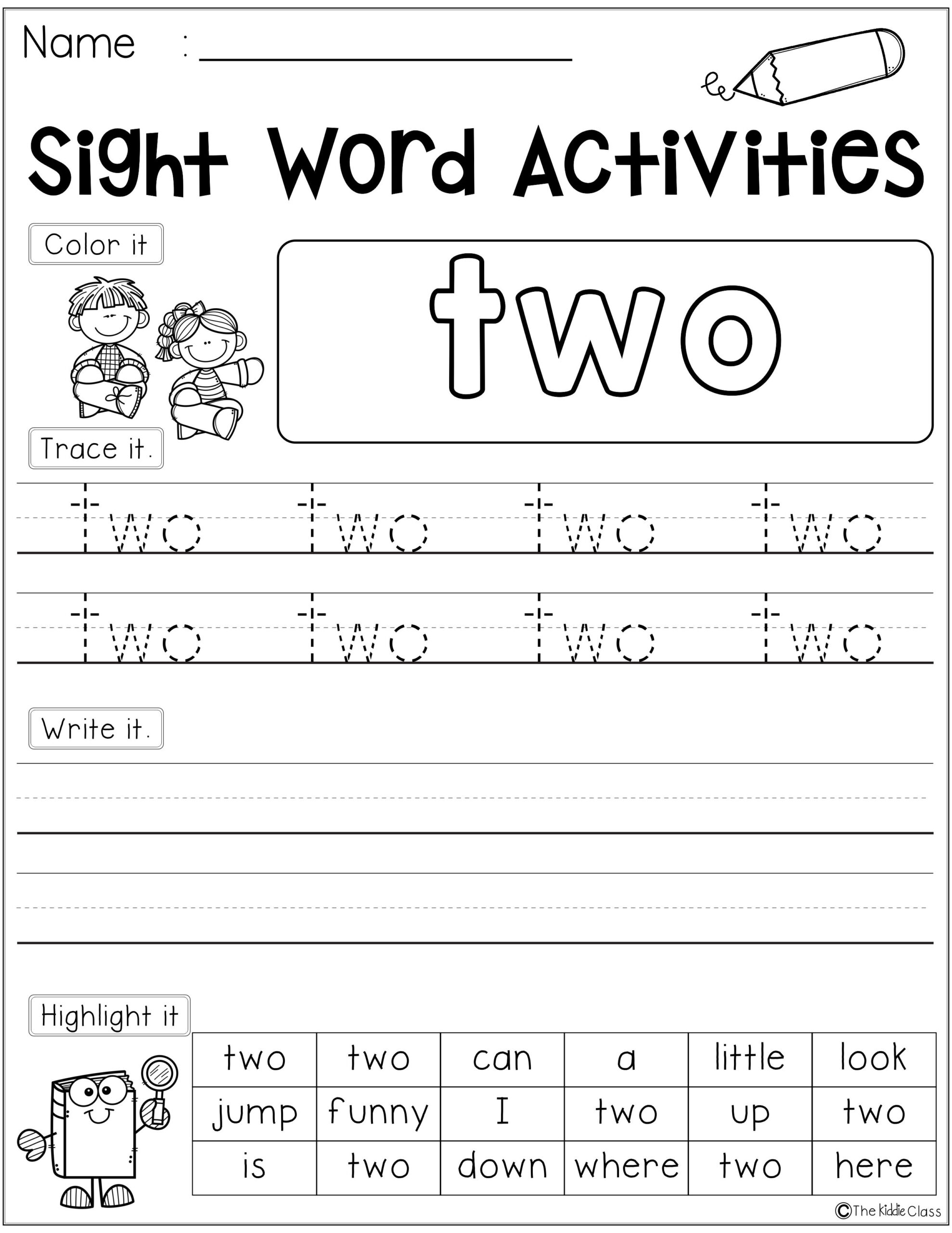 20 Kindergarten Worksheets Sight Words Sentences Pdf