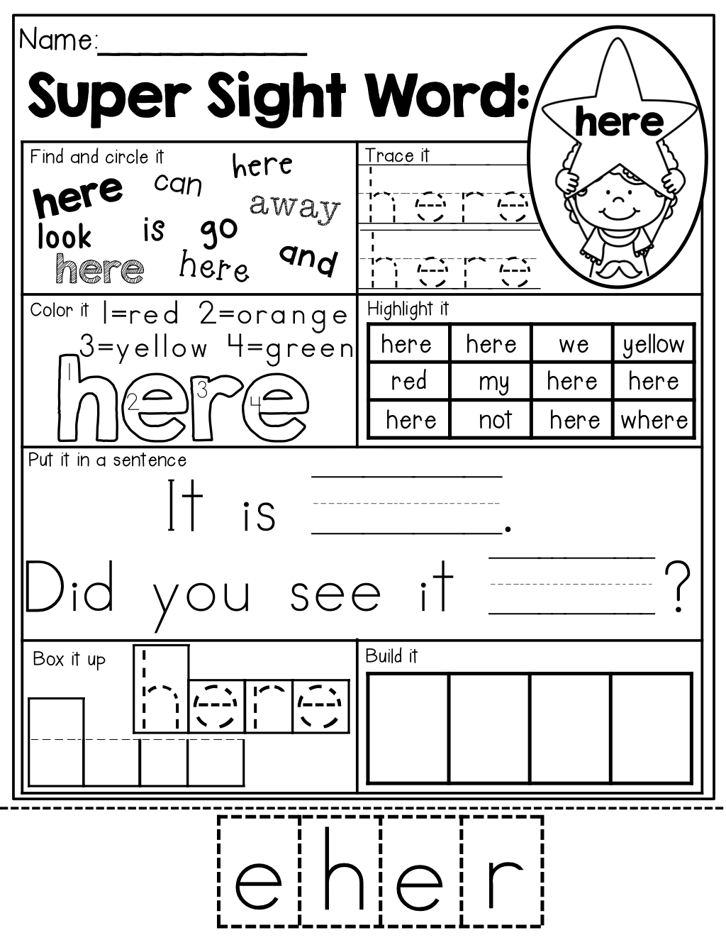 20 Kindergarten Worksheets Sight Words Sentences Pdf